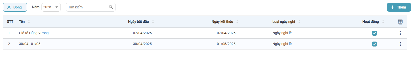 Ca lam viec - Ngay nghi le - Danh muc.png